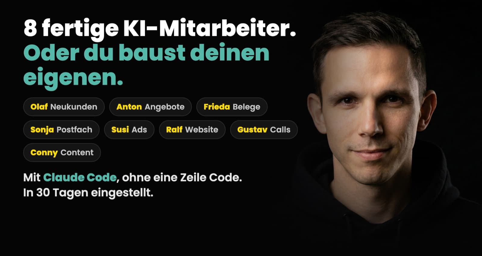 Claude Practitioners: acht fertige KI-Mitarbeiter, oder du baust deinen eigenen. Mit Claude Code, ohne eine Zeile Code, in 30 Tagen eingestellt. Mit Kevin Welter